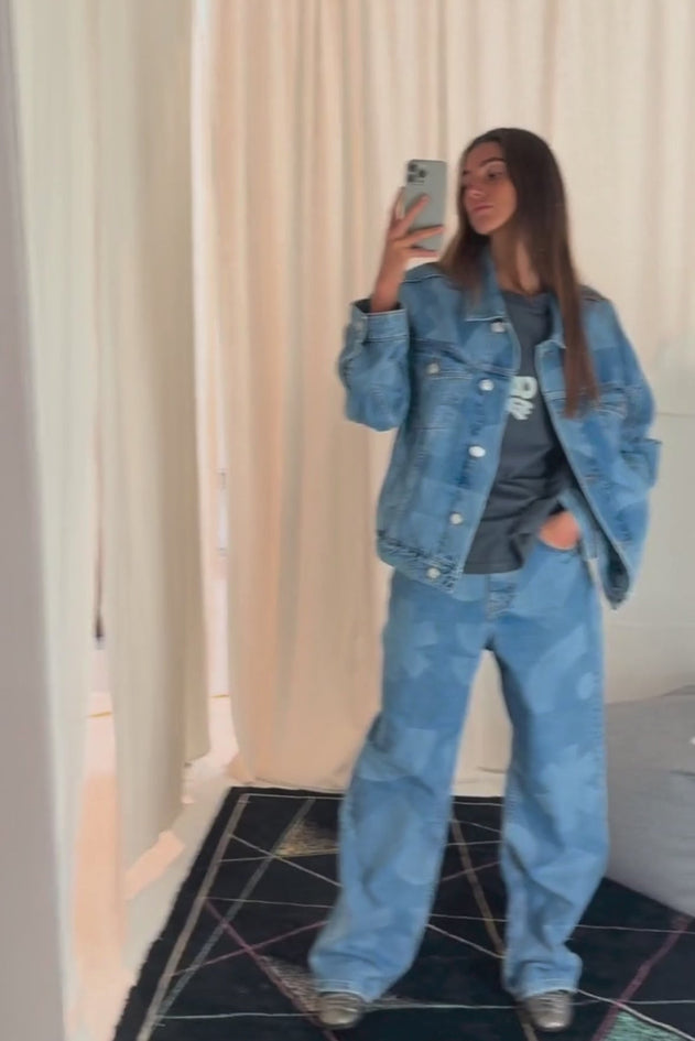 Laser Denim Pants Blue