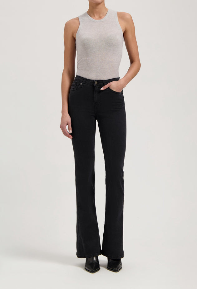 Isy High Flared Jeans Stone Black