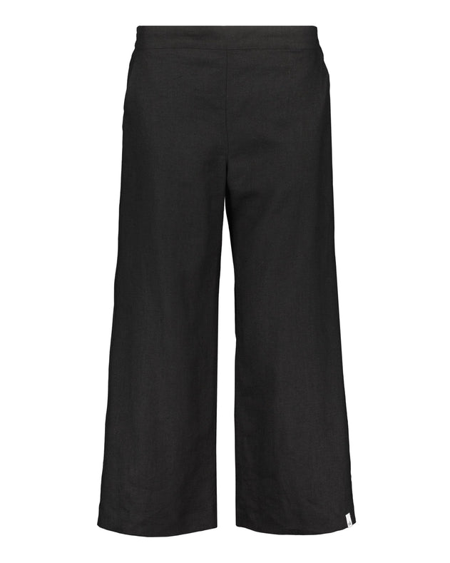 Culottes Linen Trousers Stonewashed Black