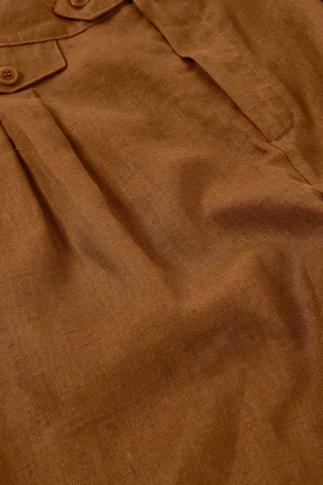 Bijoux Terracotta Linen Pleated Trousers