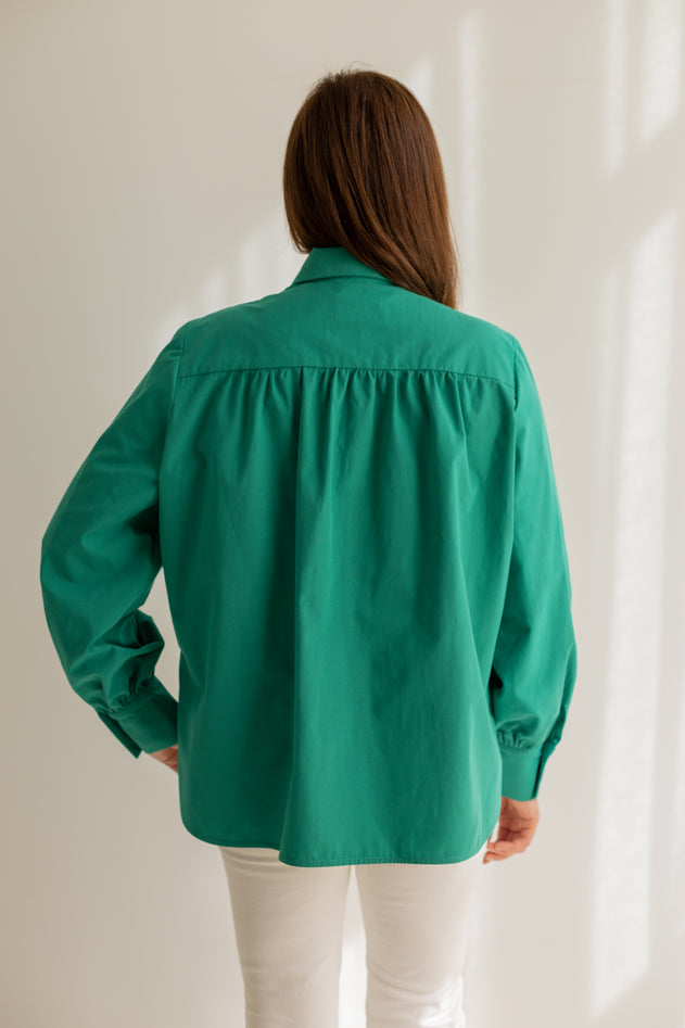 Noel Button-up Shirt Emerald Green