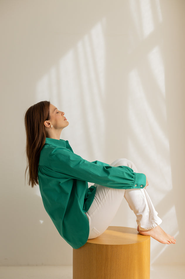 Noel Button-up Shirt Emerald Green