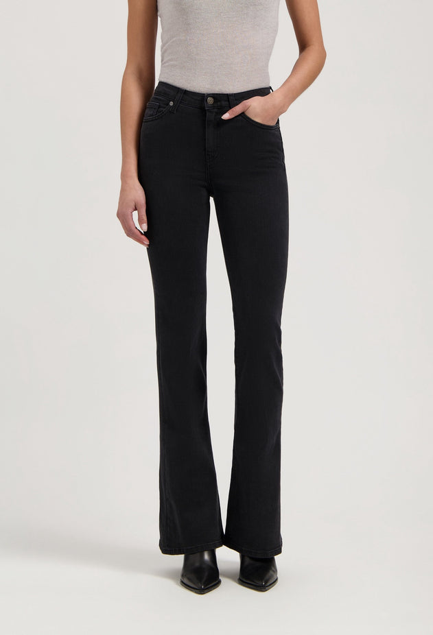 Isy High Flared Jeans Stone Black