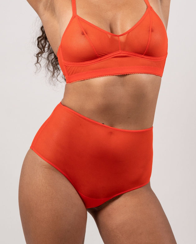 Mesh Highwaist Briefs 3-Pack Fiery Red