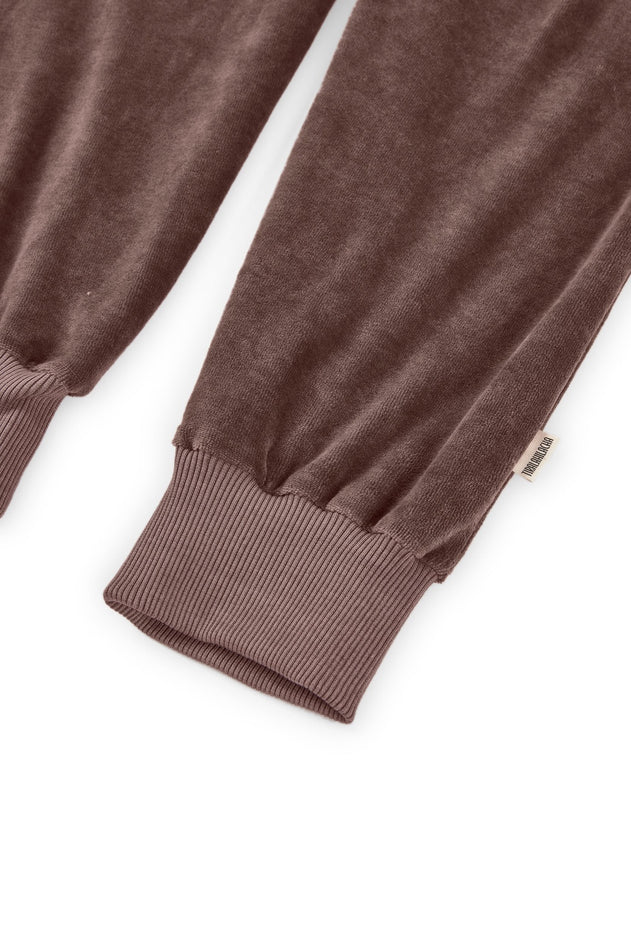 Organic Velvet Jogger in Mauve