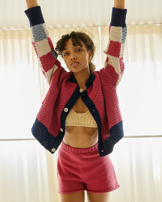 Prietema Crochet Cotton Jacket Fantasy Rhubarb