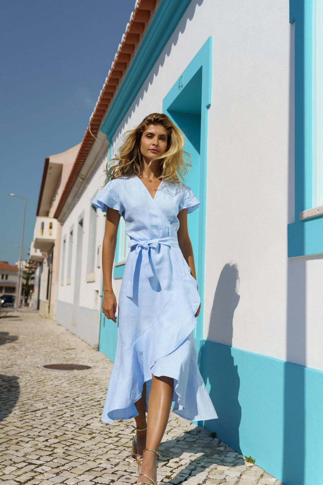 Annika Dress Sky Blue - IVALO.COM