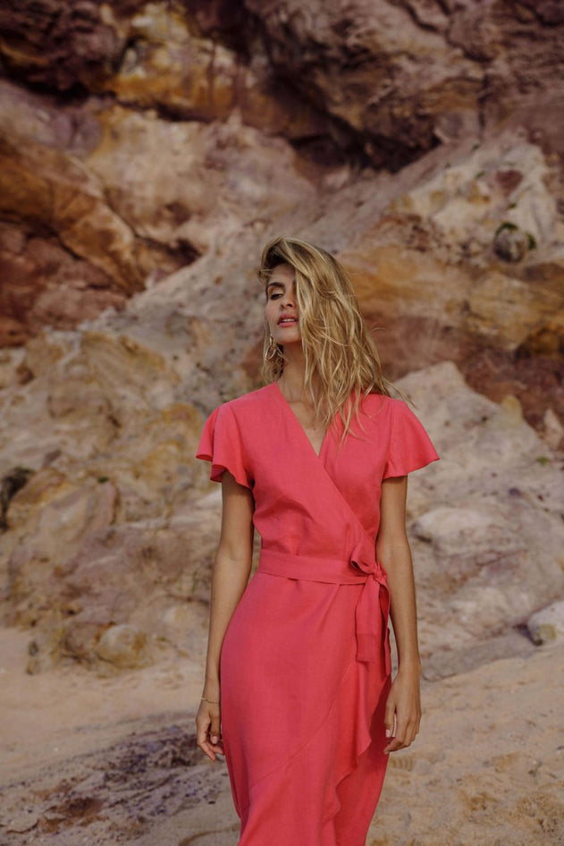 Annika Dress Sunset Coral - IVALO.COM