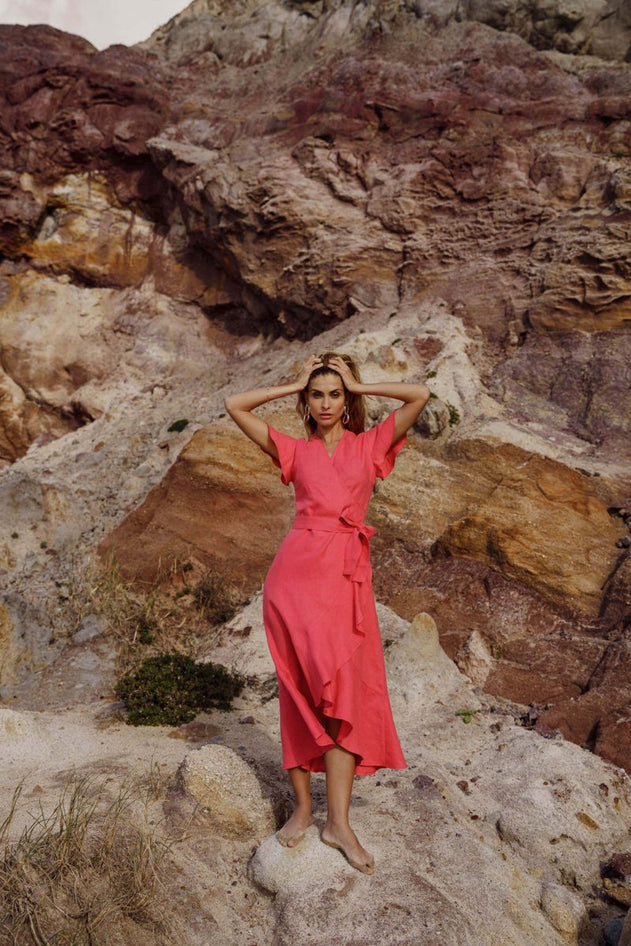 Annika Dress Sunset Coral - IVALO.COM