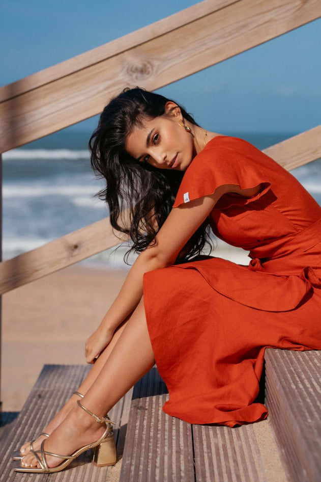 Annika Dress Burnt Orange - IVALO.COM