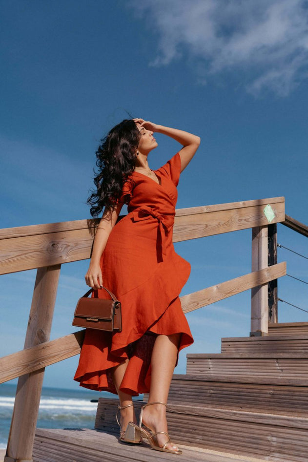 Annika Dress Burnt Orange - IVALO.COM