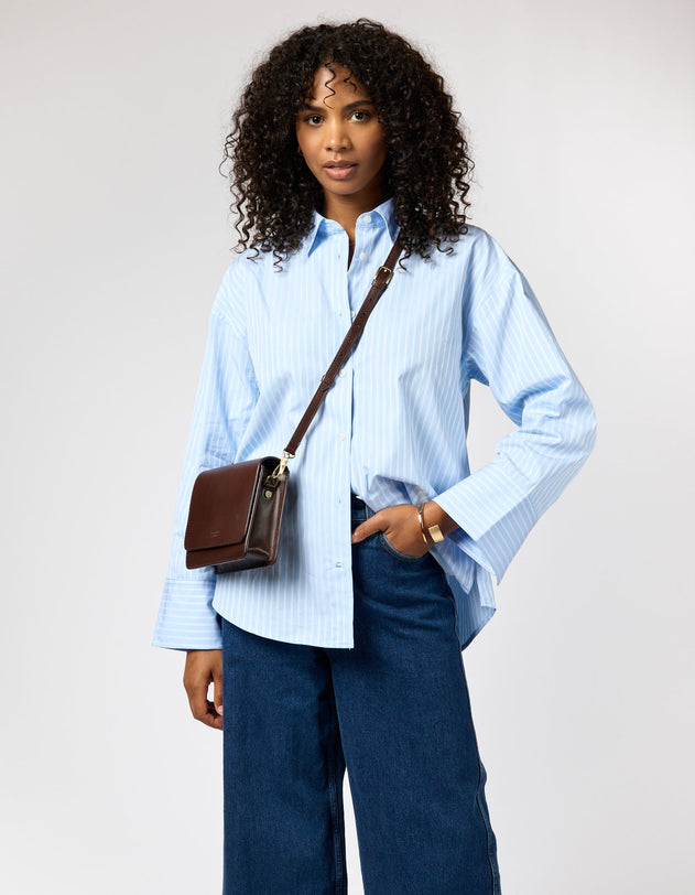 Audrey Mini Bag Classic Leather Chocolate Brown