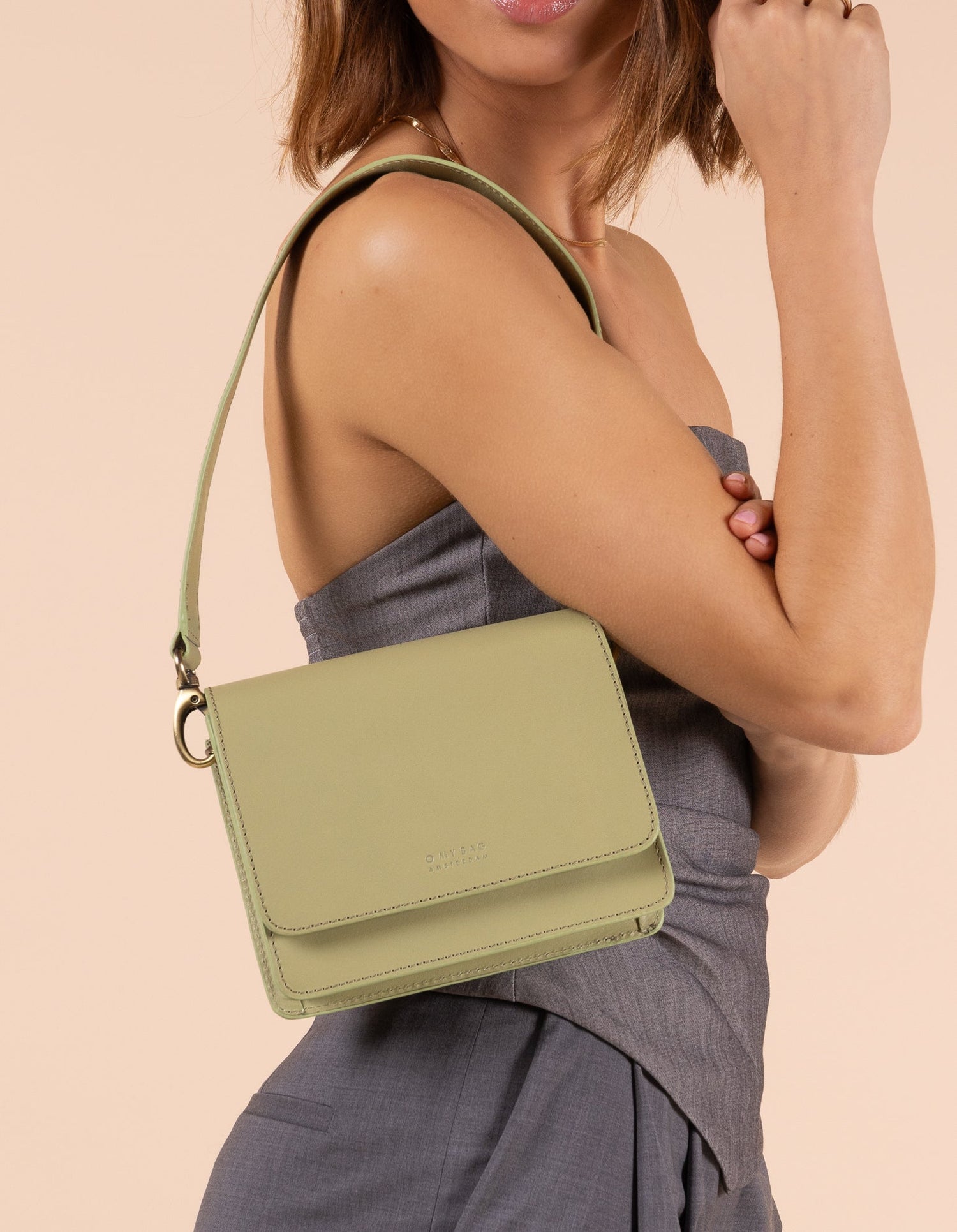 Audrey Mini Bag Classic Leather Tea Green