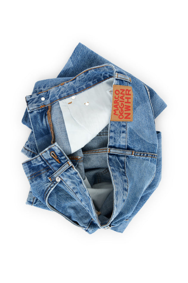 Laser Denim Pants Blue