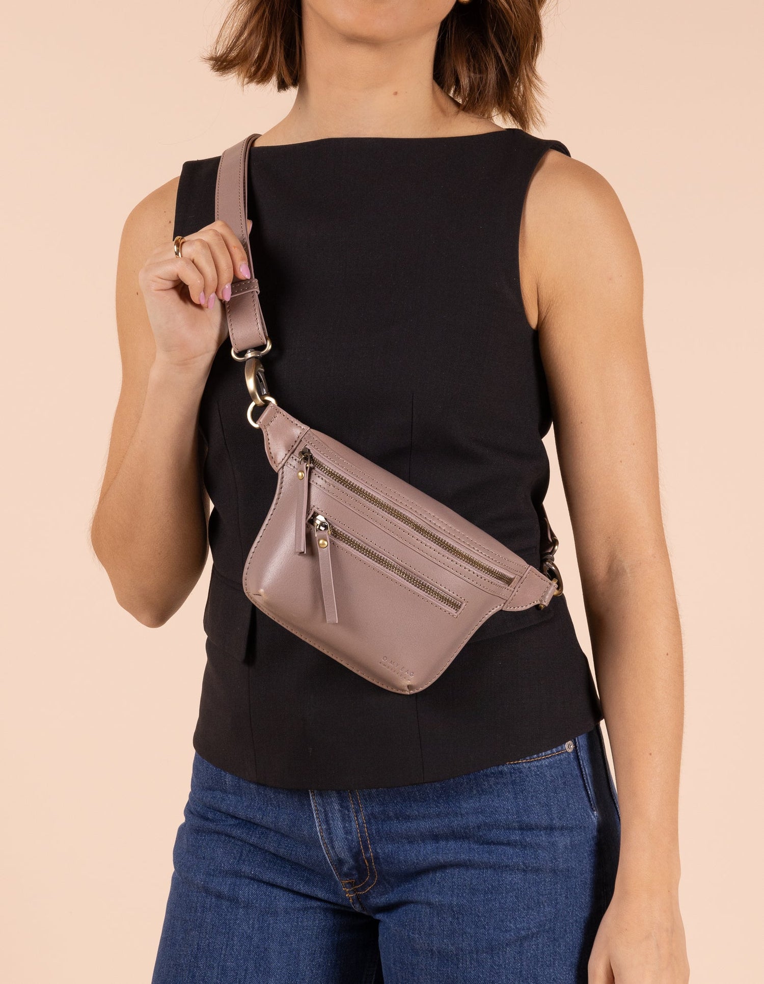 Beck's Bum Bag Classic Leather Pale Mauve