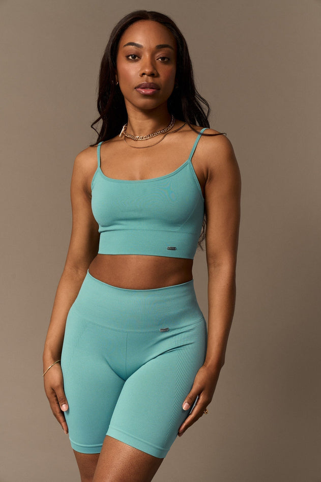 Bliss Push-Up Biker Shorts Smoke Blue