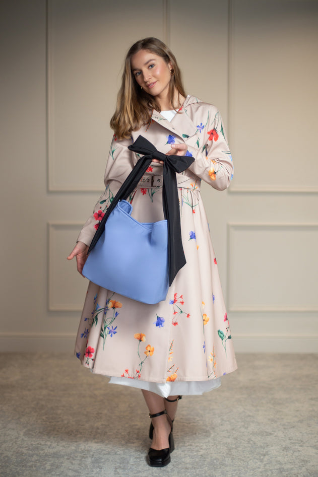 Rainsisters Bow Tote Bag Blue Cloud
