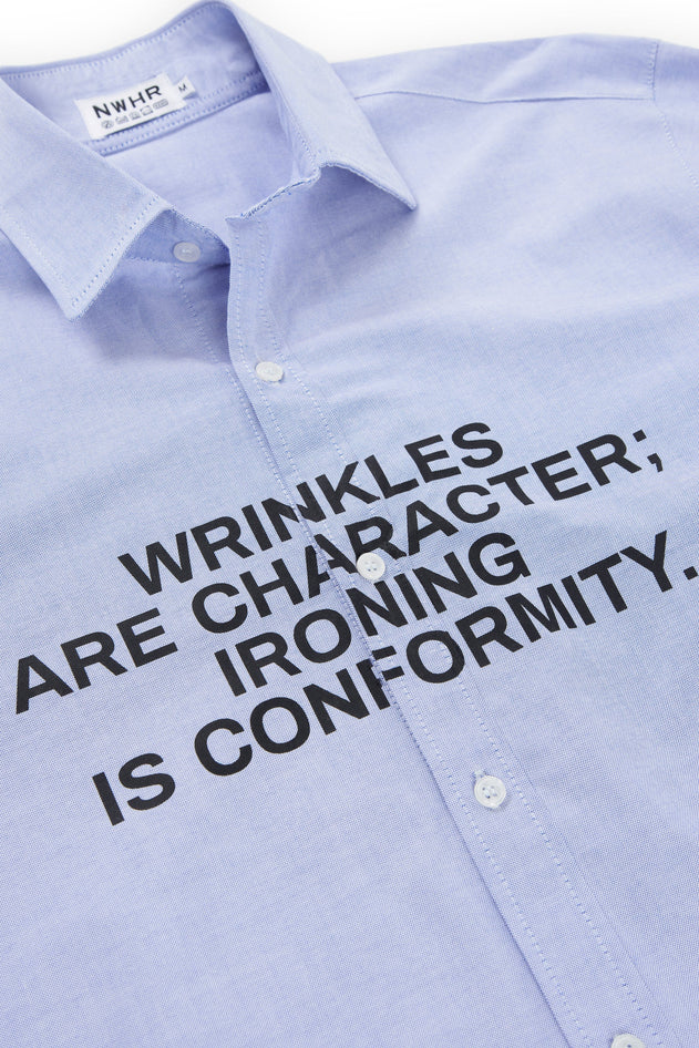 Wrinkles Button-Up Shirt Blue