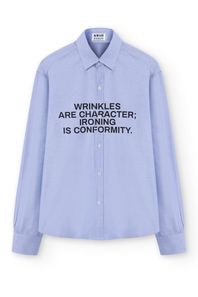 Wrinkles Button-Up Shirt Blue