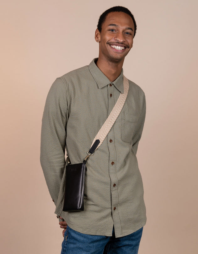 Charlie Phone Bag Classic Leather Black