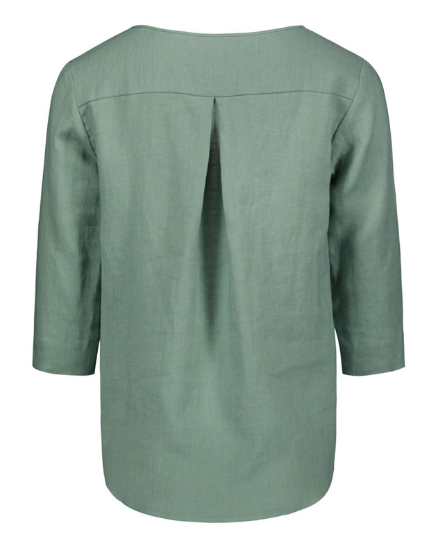 Classic Linen Blouse Desert Sage Green - IVALO.COM