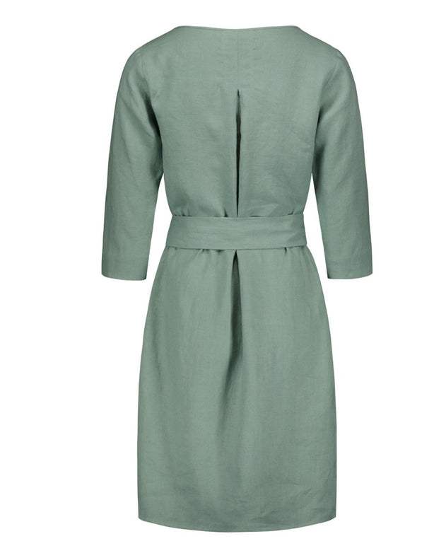 Classic Linen Dress Desert Sage Green - IVALO.COM