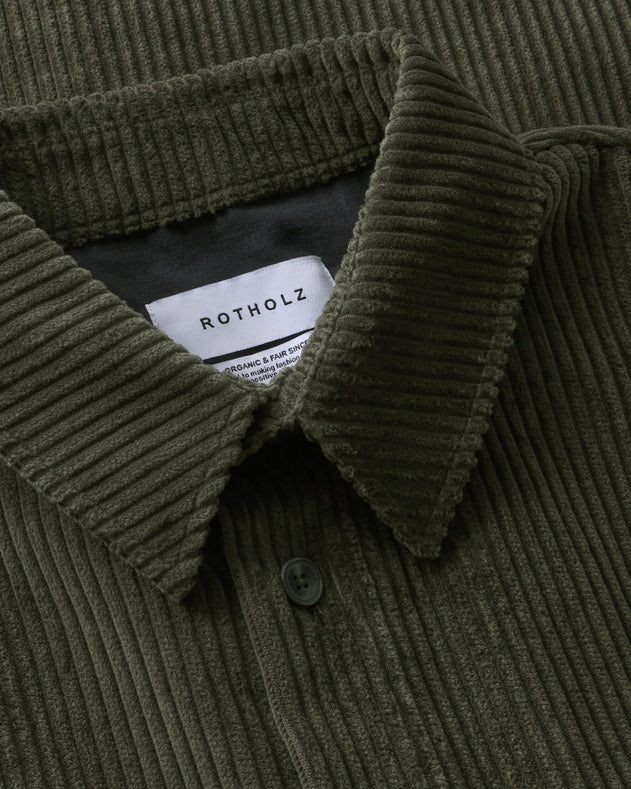 Cord Casual Shirt Dark Green
