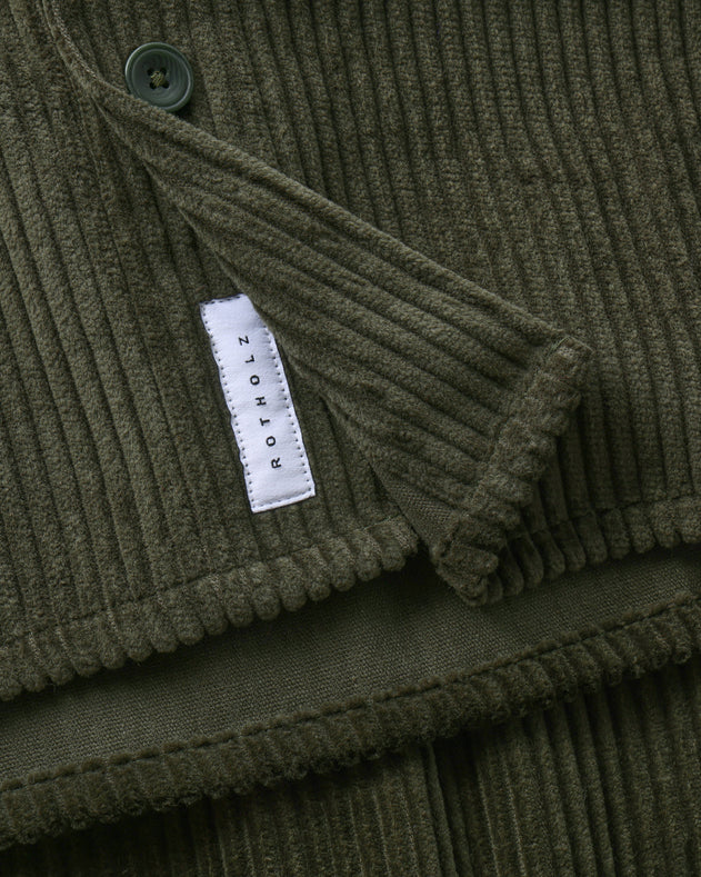 Cord Casual Shirt Dark Green