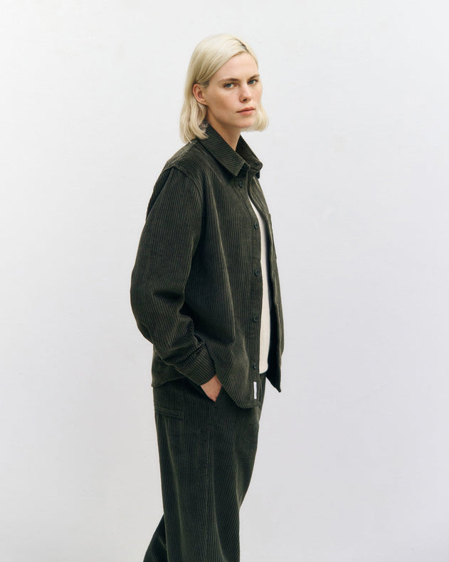 Cord Casual Shirt Dark Green