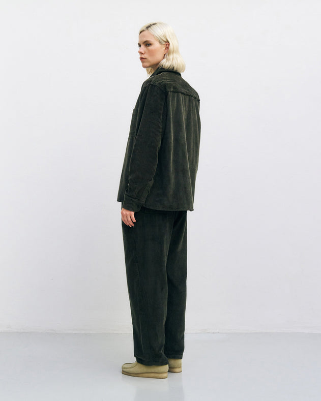 Cord Casual Shirt Dark Green