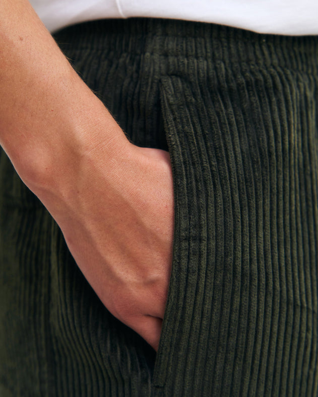 Corduroy Wide Pants Dark Green
