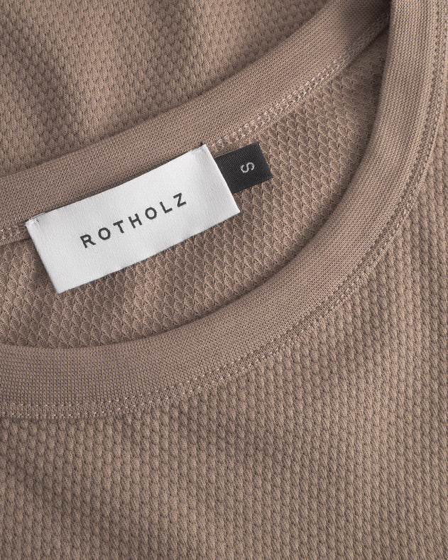 Cropped Waffle T-shirt Washed Brown