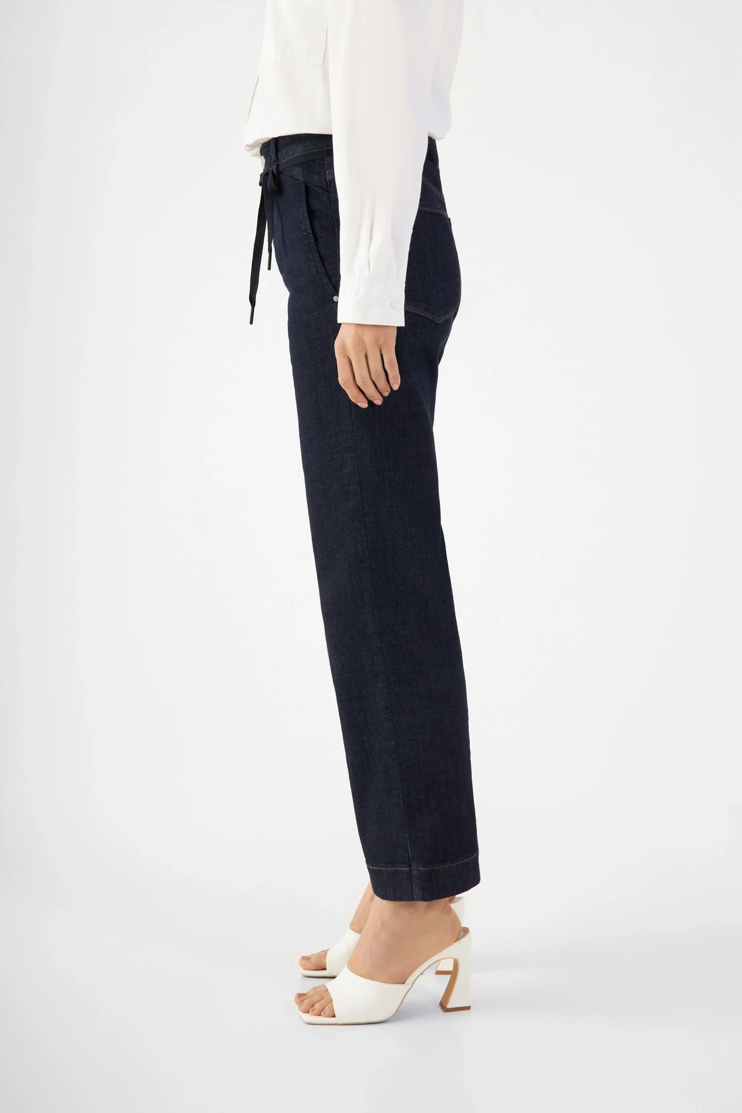 Dew Flared Cropped Jeans Raw Blue