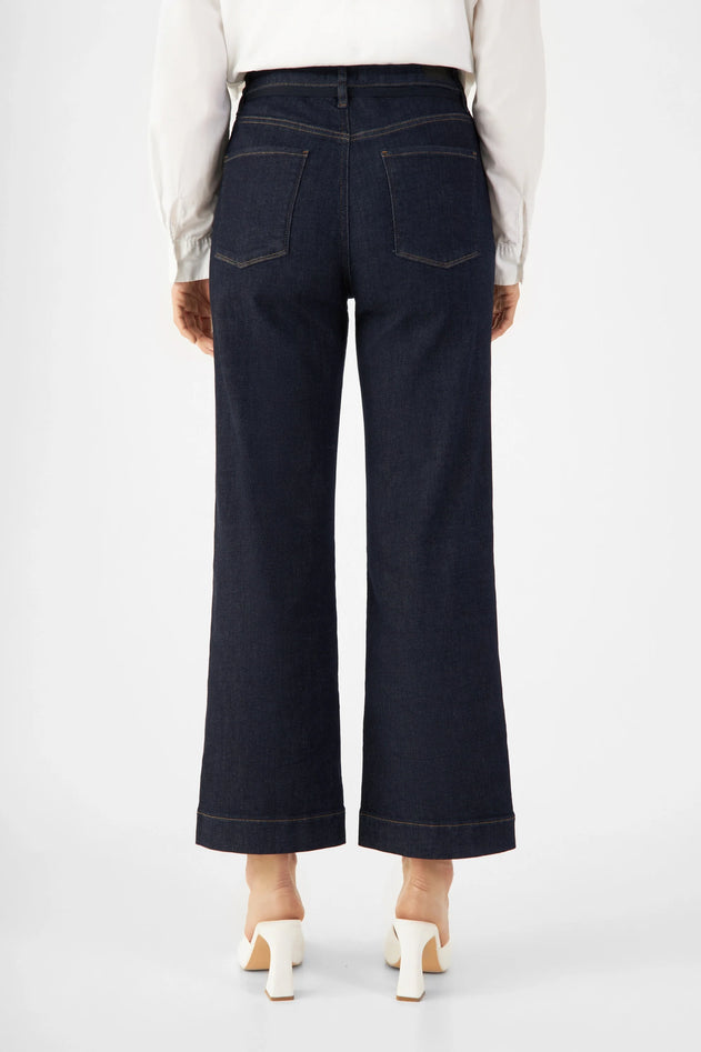 Dew Flared Cropped Jeans Raw Blue