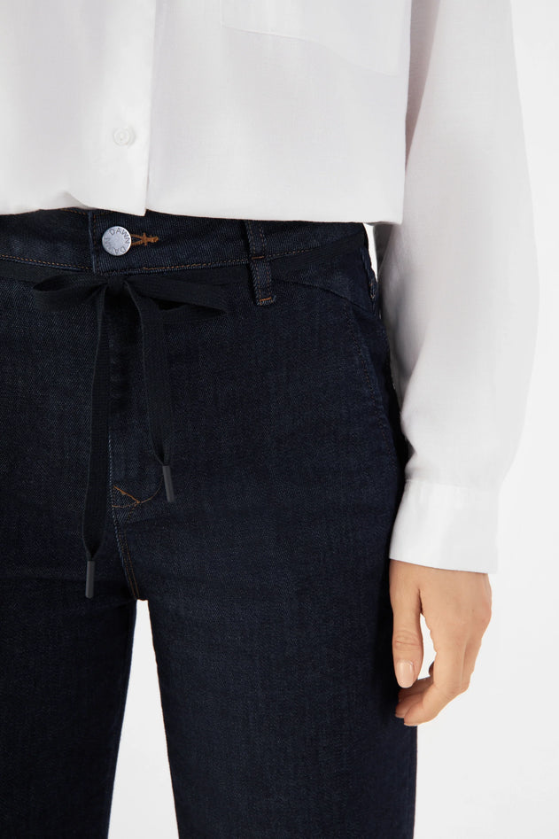 Dew Flared Cropped Jeans Raw Blue