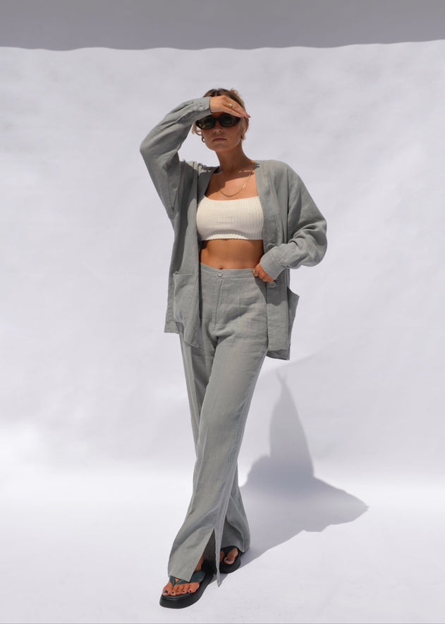 Kuta Linen Jacket Grey