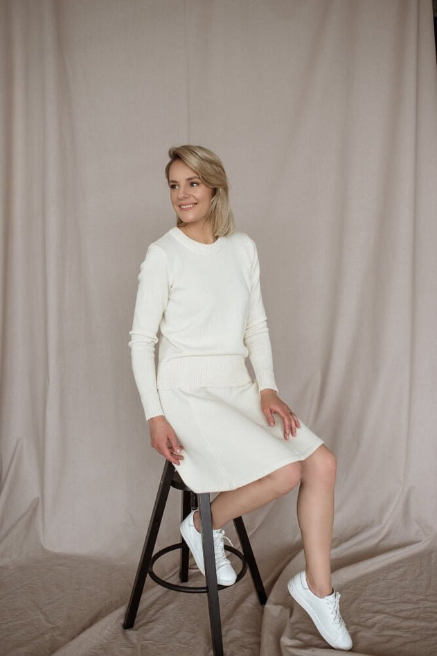 Monala Merino Wool A-Line Skirt