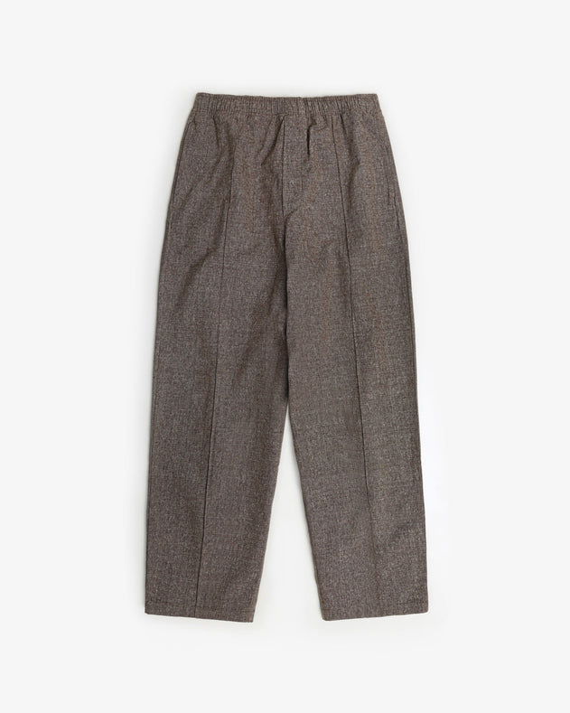 Pleated Wide Pants Canvas Brown