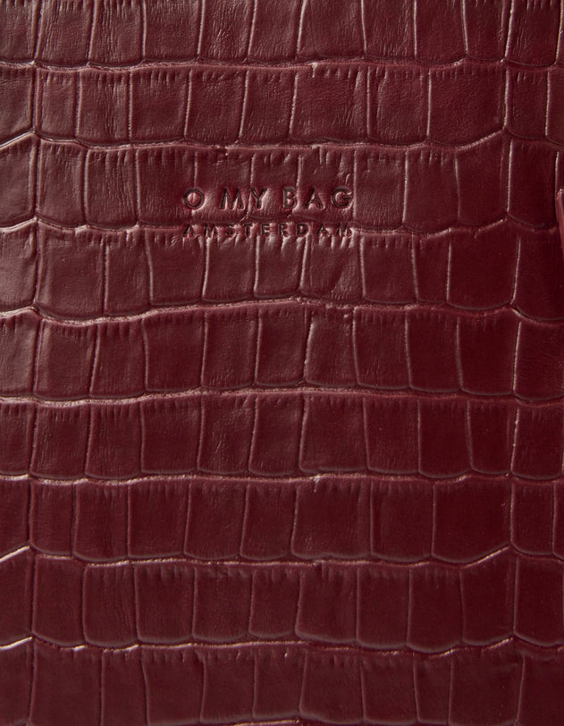 Blair Bag Dark Cherry Croco Print Leather