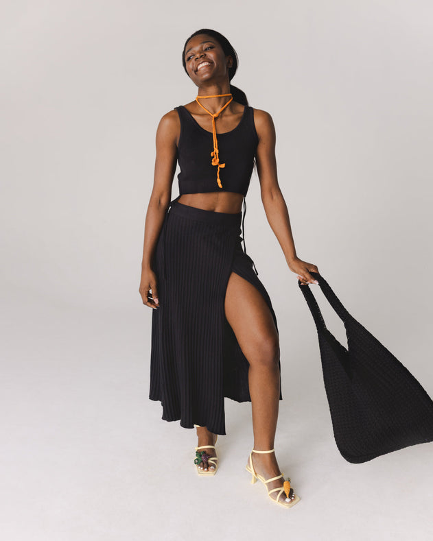 Šatrija Cotton Wrap Skirt Black
