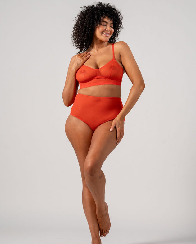 Mesh Highwaist Briefs 3-Pack Fiery Red