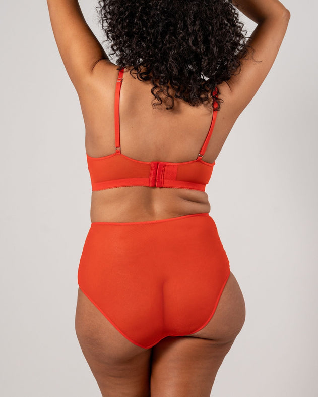 Mesh Highwaist Briefs 3-Pack Fiery Red