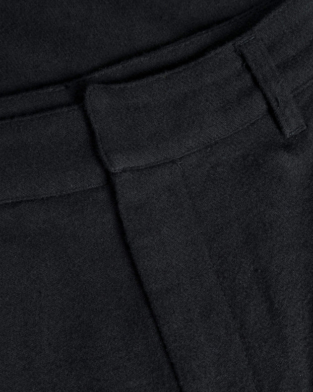 High-Waist Flannel Pants True Black