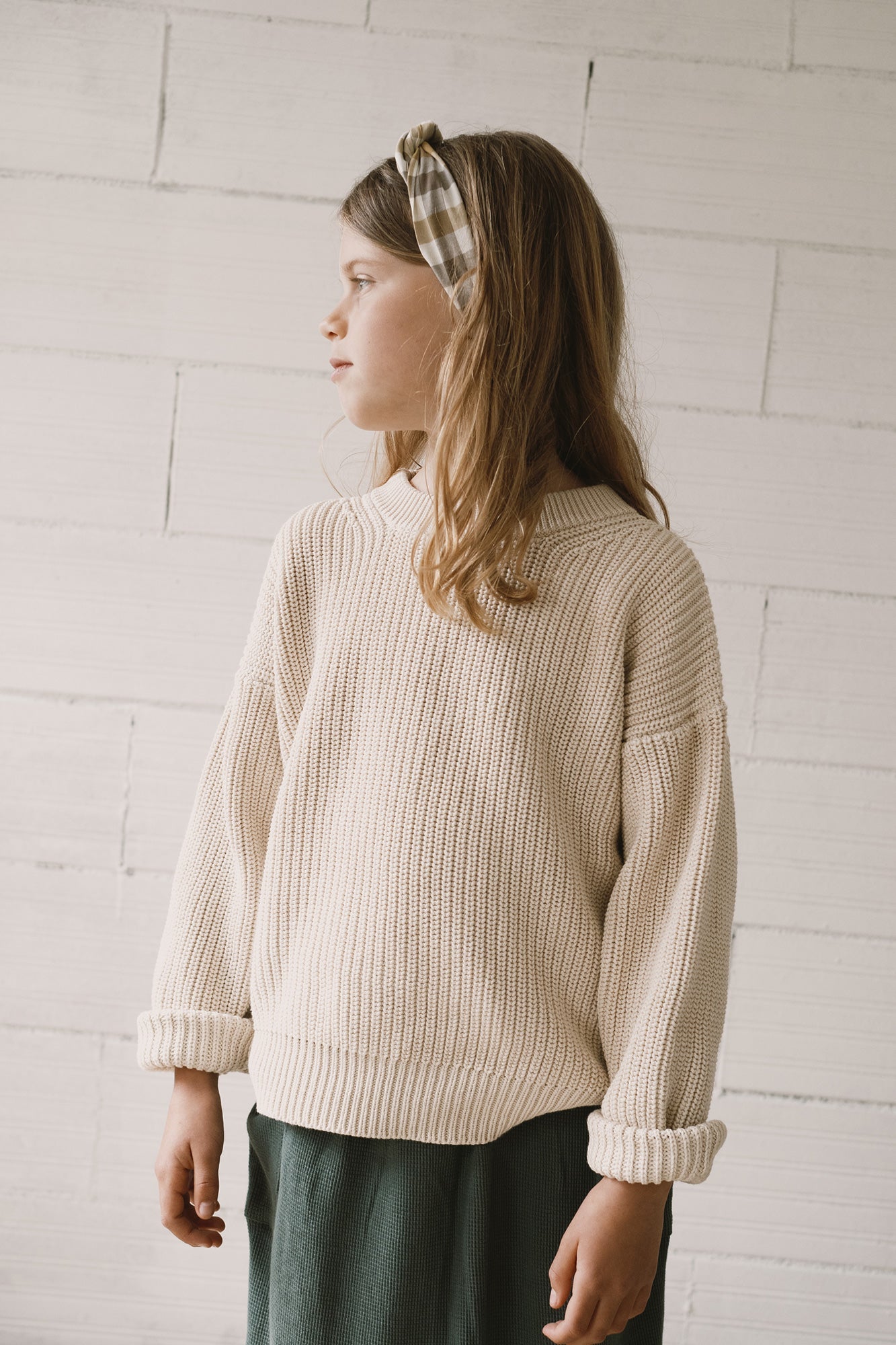 Kid's Golaf Knitted Sweater Beige