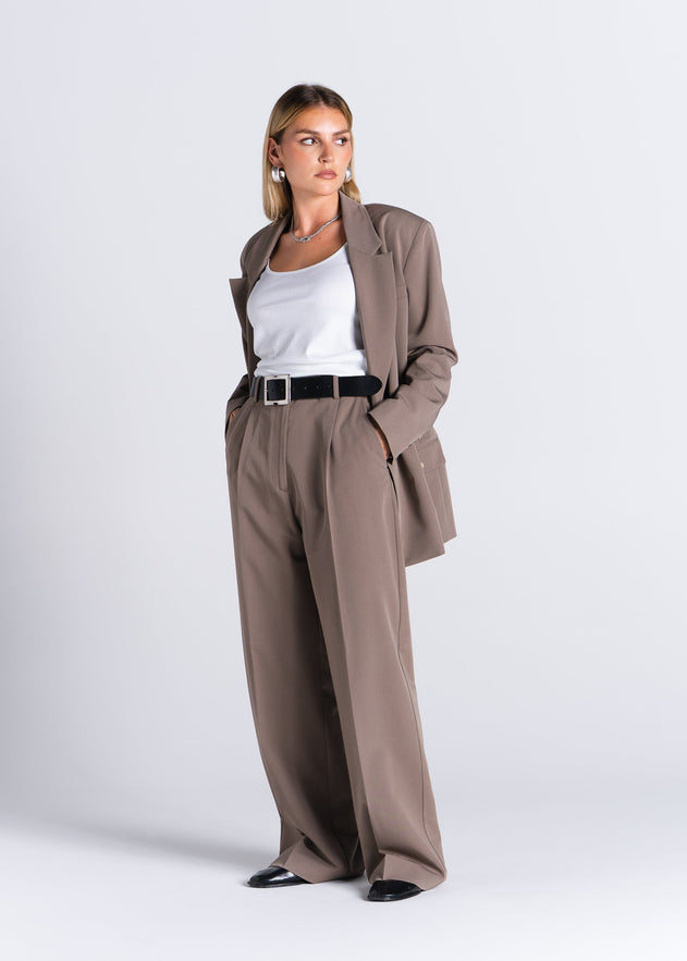 Jagger Double-Breasted Blazer Taupe