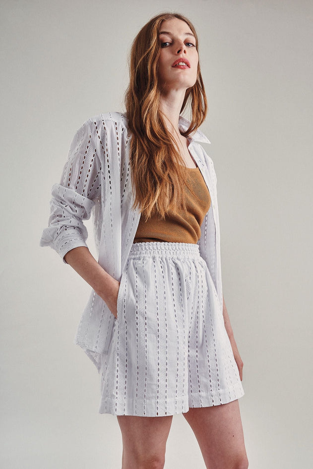Rio Organic Broderie Anglaise Shirt White