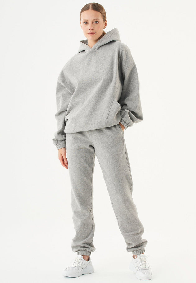 Hande Soft Touch Oversize Organic Cotton Hoodie Grey Melange