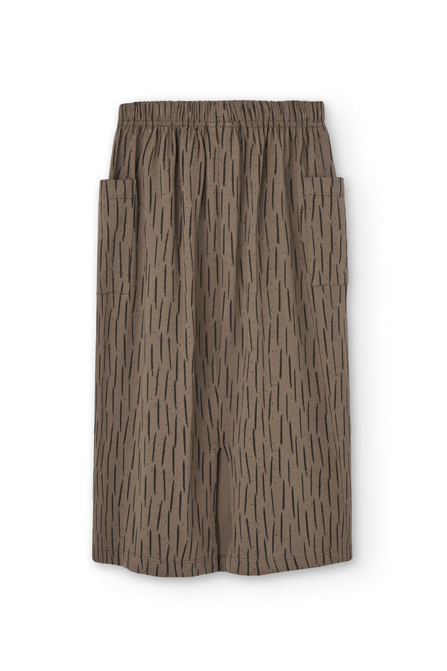 Kid's Hadiya Organic Cotton Midi Skirt Bark Brown