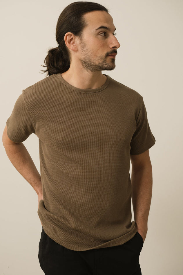 Men's Harmony Waffle T-Shirt Brown