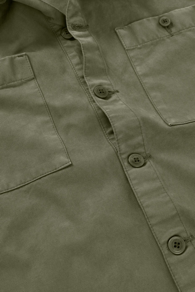 Helmut Unisex Organic Cotton Worker Overshirt Green